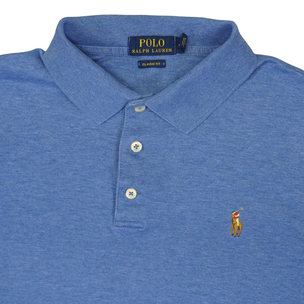 Polo Ralph Lauren Polo Shirt Mens Medium Blue Classic Short Sleeve Pony Preppy